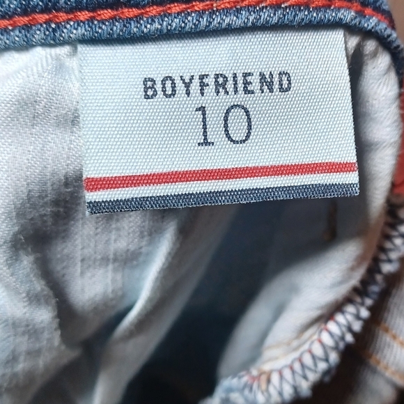 Tommy Hilfiger Women’s Boyfriend Patchwork Distressed Jeans Blue Sz 10 Relaxed - Picture 8 of 11